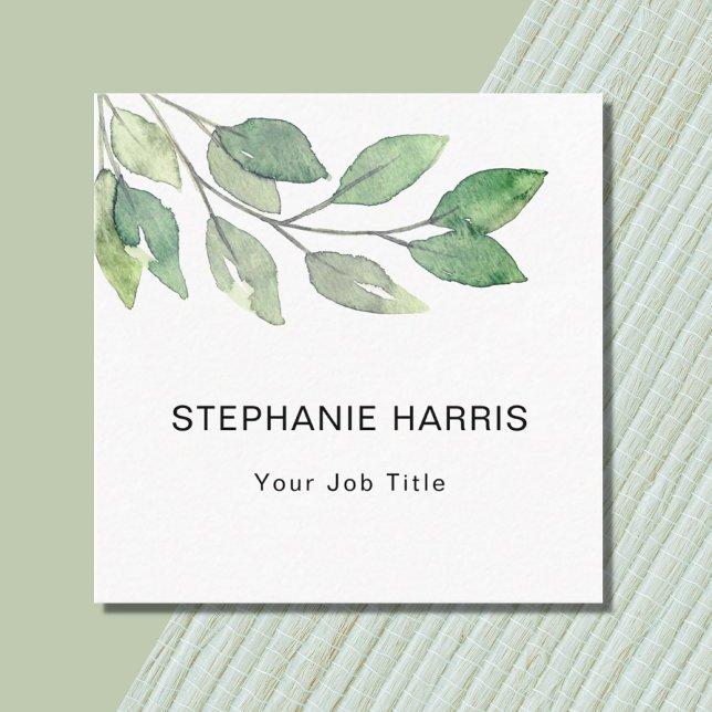 Cartão De Visita Quadrado Folhagem (Criador carregado)