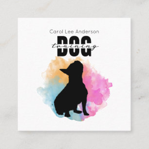 Cartão De Visita Quadrado Formação de cães