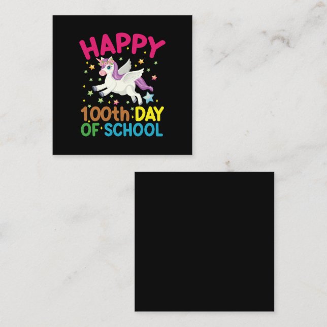 Cartão De Visita Quadrado Fórmula Matemática 100 Dias De Professora Engraçad (Frente/Verso)