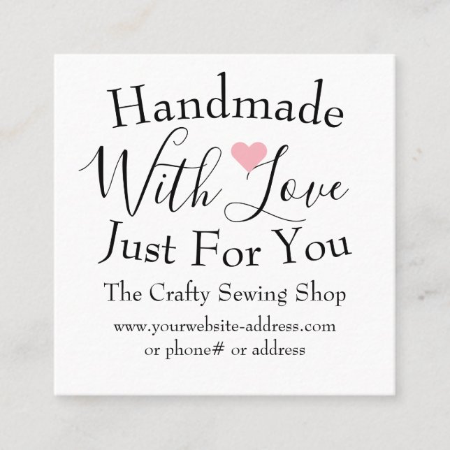 Cartão De Visita Quadrado Fornecimentos De Pequenas Empresas De Artesanatos  (Frente)