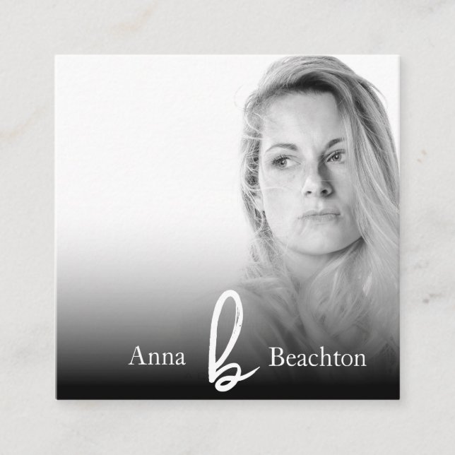 Cartão De Visita Quadrado *~* Foto AP31 Professional QR Simples Mínimo (Frente)