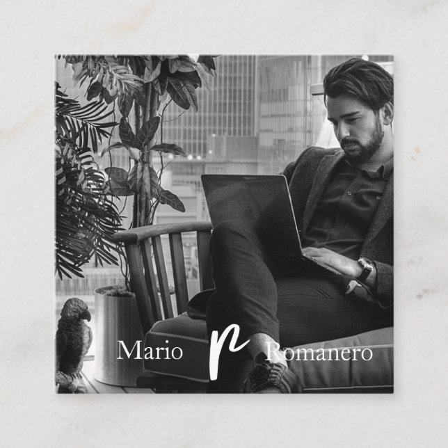 Cartão De Visita Quadrado *~* Foto AP31 QR Professional Mínimo Simples (Frente)