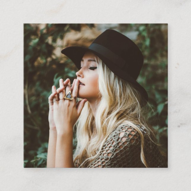 Cartão De Visita Quadrado Foto de fotógrafo moderno, preto e branco simples (Frente)