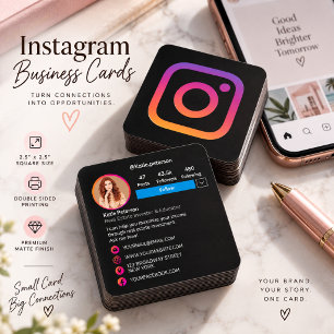 Cartão De Visita Quadrado Foto de Perfil de Mídia Social no Instagram