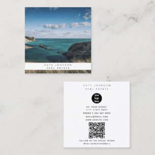 Cartão De Visita Quadrado Foto do logotipo do Real Estate Business