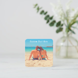 Cartão De Visita Quadrado Foto e texto personalizados - seu próprio Design 