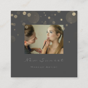Cartão De Visita Quadrado Foto: Linen Makeup Artist Professional Blush Cinza