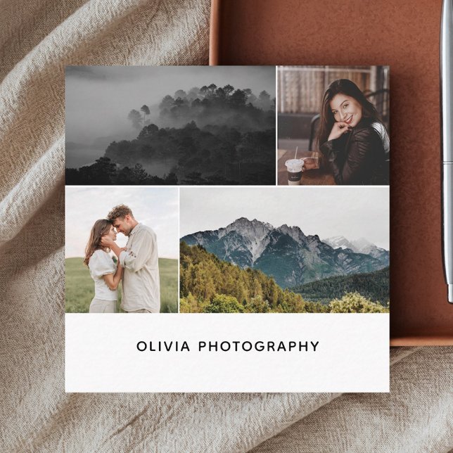 Cartão De Visita Quadrado Foto minimalista moderna (Criador carregado)