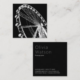 Cartão De Visita Quadrado Foto minimalista, simples e moderna a preto e bran