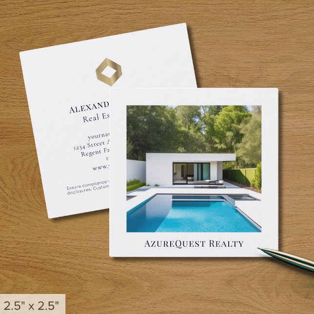 Cartão De Visita Quadrado Foto moderna simples (Criador carregado)