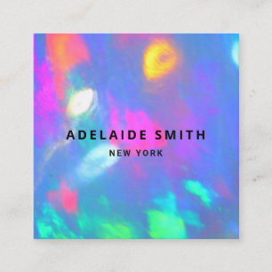 Cartão De Visita Quadrado foto opal da pedra neon color