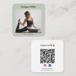 Cartão De Visita Quadrado Foto personalizada Terapêutica de Massagem de Inst