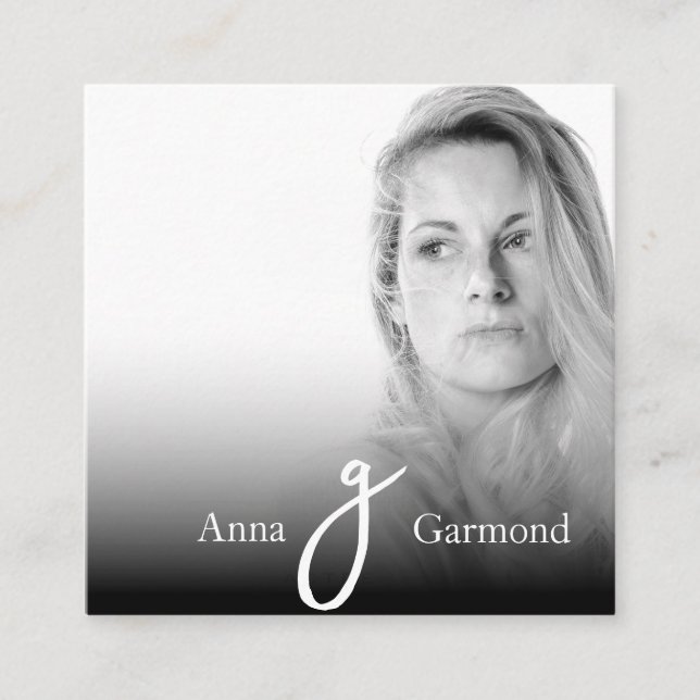 Cartão De Visita Quadrado *~* Foto Professional AP31 QR Mínimo Simples (Frente)