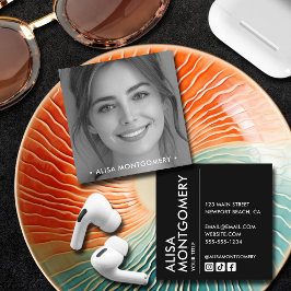 Cartão De Visita Quadrado Foto profissional minimalista simples