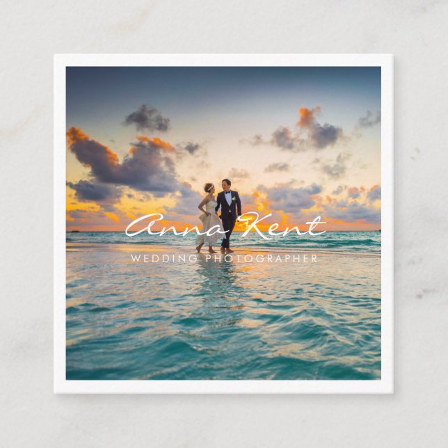 Cartão De Visita Quadrado Foto profissional moderna (Frente)