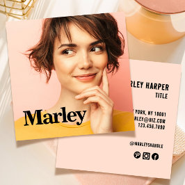 Cartão De Visita Quadrado Foto profissional moderna minimalista e simples