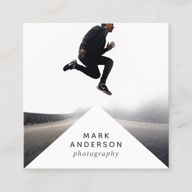 Cartão De Visita Quadrado Fotografia mínima | moderna geométrica do (Frente)