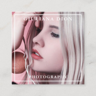 Cartão De Visita Quadrado Fotografia moderna, elegante e simples