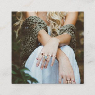 Cartão De Visita Quadrado Fotografia moderna: preto e branco simples