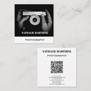 Cartão De Visita Quadrado Fotografia monocromática moderna