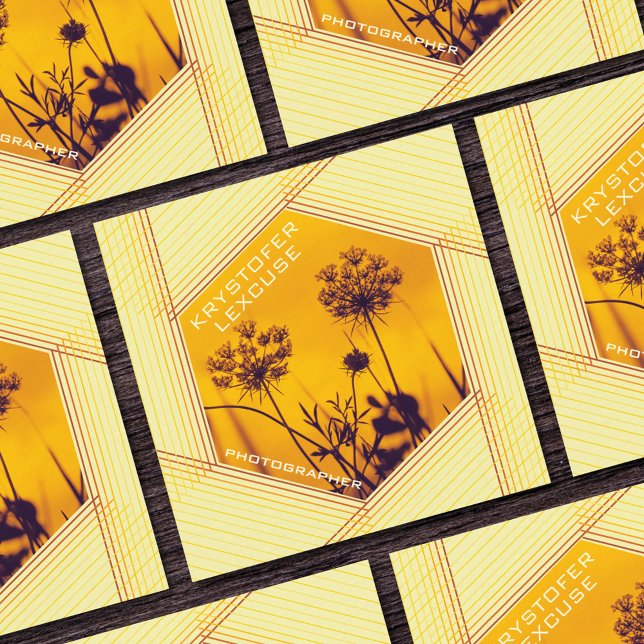 Cartão De Visita Quadrado Fotografia Personalizável do Diaphragm Hexagon (Criador carregado)