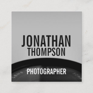 Cartão De Visita Quadrado Fotografia preto e branco profissional