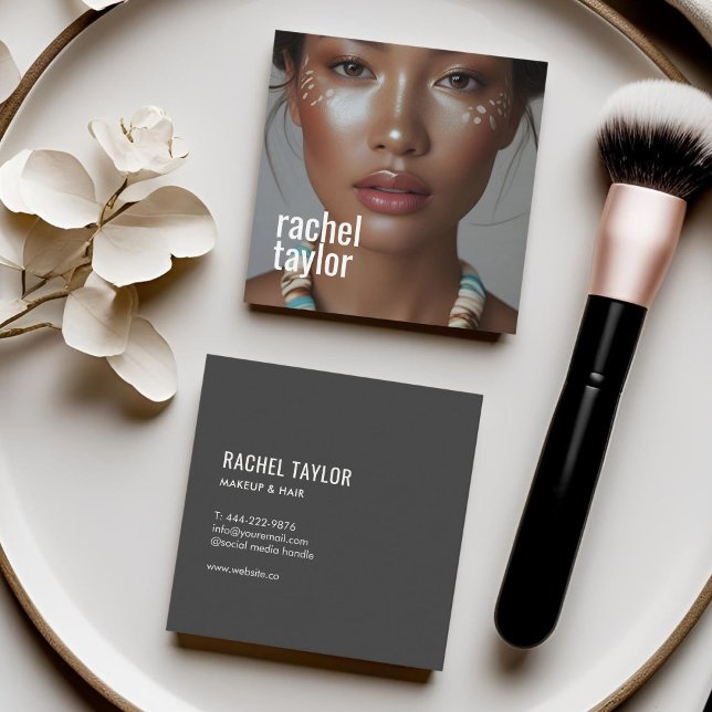 Cartão De Visita Quadrado Fotografia Profissional Moderna (Criador carregado)