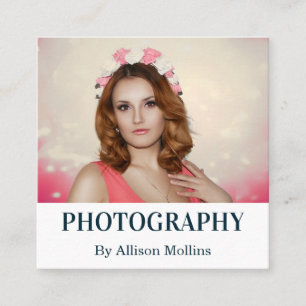 Cartão De Visita Quadrado Fotografia simples e limpa moderna e elegante