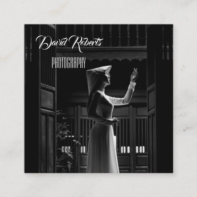 Cartão De Visita Quadrado Fotografia sincera do ângulo moderno. (Frente)