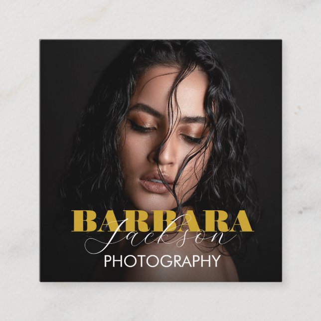 Cartão De Visita Quadrado fotógrafo minimalista simples (Frente)