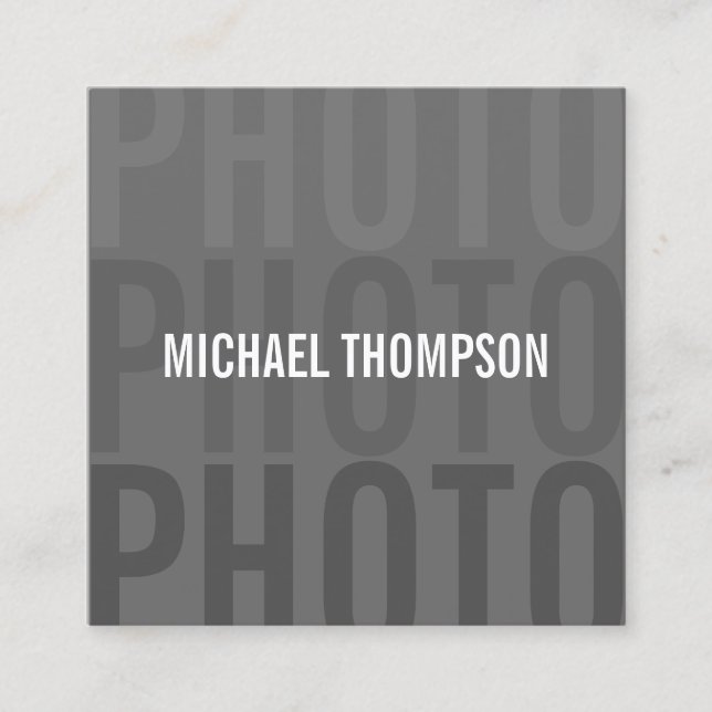 Cartão De Visita Quadrado Fotógrafo moderno profissional (Frente)