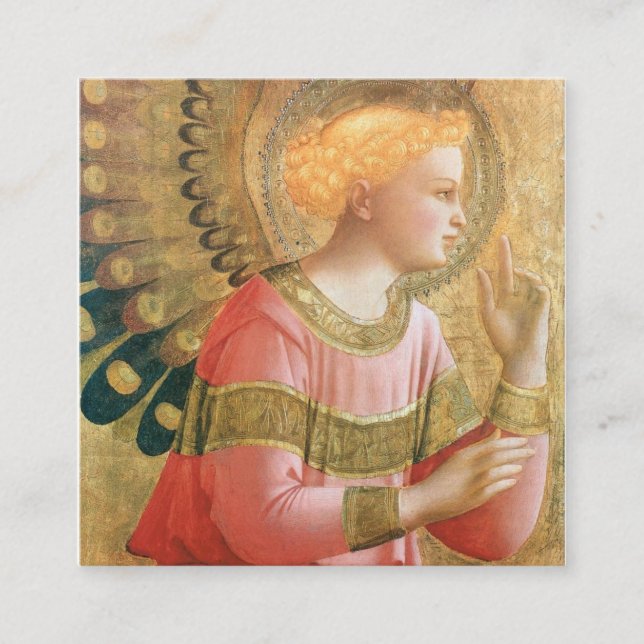 Cartão De Visita Quadrado Fra Angelico - Archangel Gabriel Annunciate (Frente)