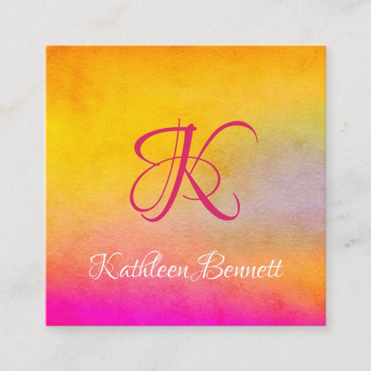 Cartao De Visita Quadrado Fundo Amarelo Cor De Rosa Artistico Da Lavagem Zazzle Com Br Permite a marcação prévia do pedido do cartão do cidadão, da sua renovação, entrega ou alteração de morada, numa data, horário e balcão de atendimento à escolha. cartao de visita quadrado fundo amarelo cor de rosa artistico da lavagem