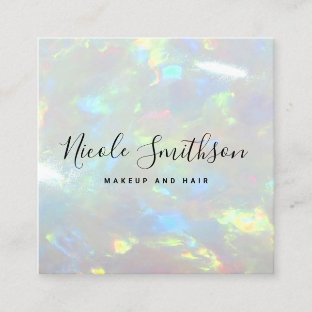 Cartão De Visita Quadrado fundo de textura de gemstone opal (Frente)