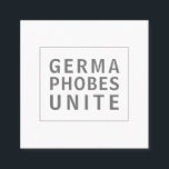 Cartão De Visita Quadrado Funny Clearing Service Germaphobies Unite<br><div class="desc">Um cartão de visita único para um serviço de limpeza ou limpeza, este design tem um estilo minimalista em texto moderno limpo. A frente tem a "GERMAPHOBES UNITE" espaçada em 3 linhas cercadas por uma fina armação. O olhar é limpo e fresco de acordo com a profissão. A parte traseira...</div>