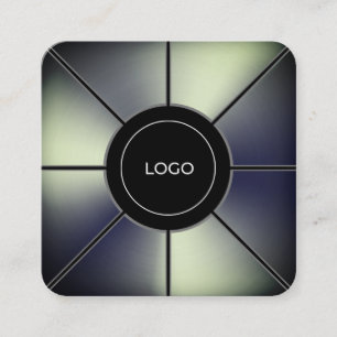 Cartão De Visita Quadrado Futurística de textura metálica falsa em arbustos