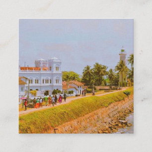 Cartão De Visita Quadrado Galle City - Costa Sul do Sri Lanka