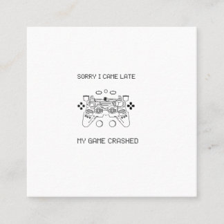 Cartão De Visita Quadrado Gaming gamer_game engraçado travou