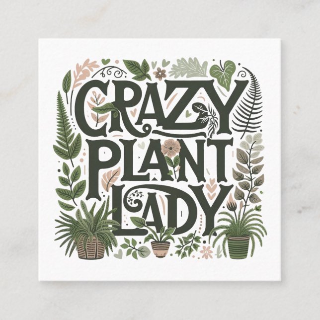 Cartão De Visita Quadrado Gardener Landscaper Greenery (Frente)