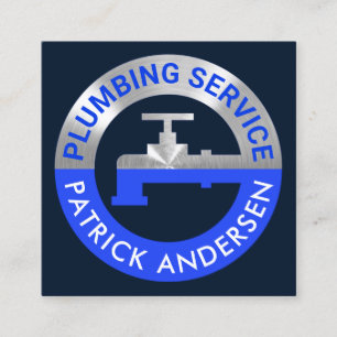 Cartão De Visita Quadrado Gasoduto Prateado Em Águas Azuis Escuras