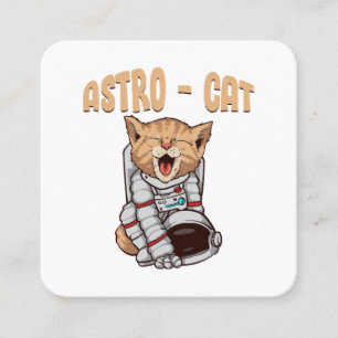 Cartão De Visita Quadrado Gato Astro