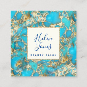 Cartão De Visita Quadrado gemstone turquesa