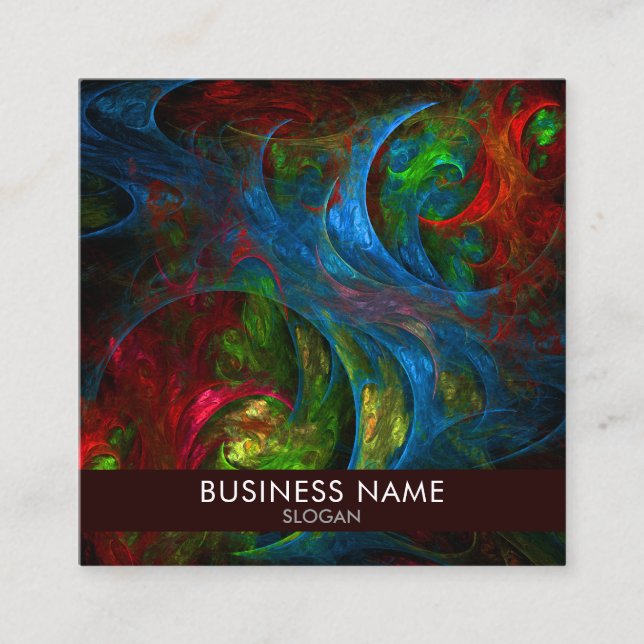 Cartão De Visita Quadrado Genesis Blue Abstrato Art Professional (Frente)