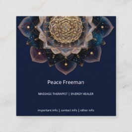 Cartão De Visita Quadrado Geometria da Semente Estelar | Design de Mandala