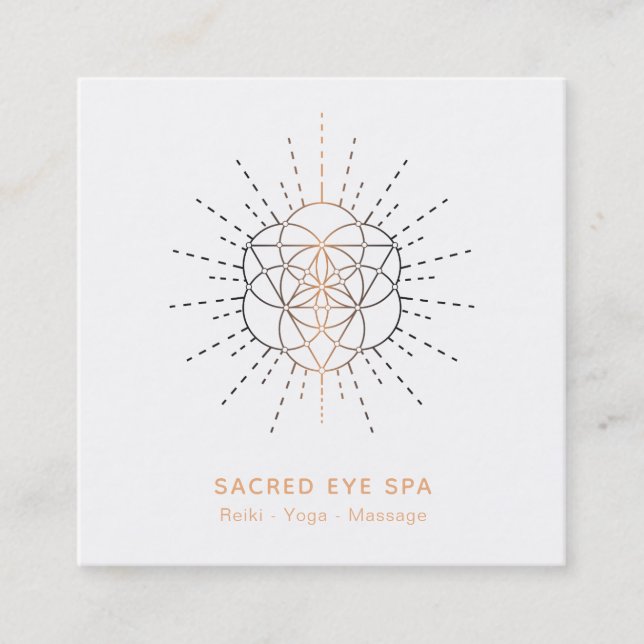 Cartão De Visita Quadrado *~* Geometria Sagrada de Alquimia Cósmica Shaman (Frente)