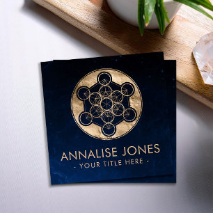 Cartão De Visita Quadrado Geometria Sagrada do Cubo da Metatron