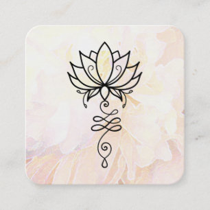 Cartão De Visita Quadrado *~* Geometria Sagrada Nirvana Peony Floral Yoga