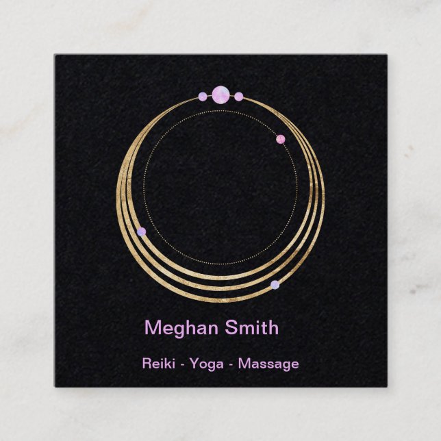Cartão De Visita Quadrado Geometria Sagrada Nova Era Espiritual e Metafísica (Frente)