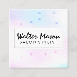 Cartão De Visita Quadrado Geométrica do Mosaico Holográfico