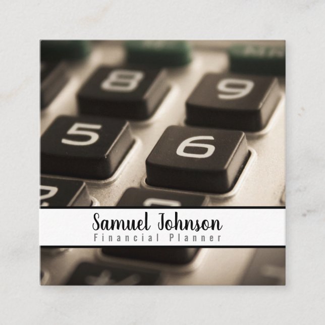Cartão De Visita Quadrado Gerenciamento de Riqueza do Contador do Planejador (Frente)